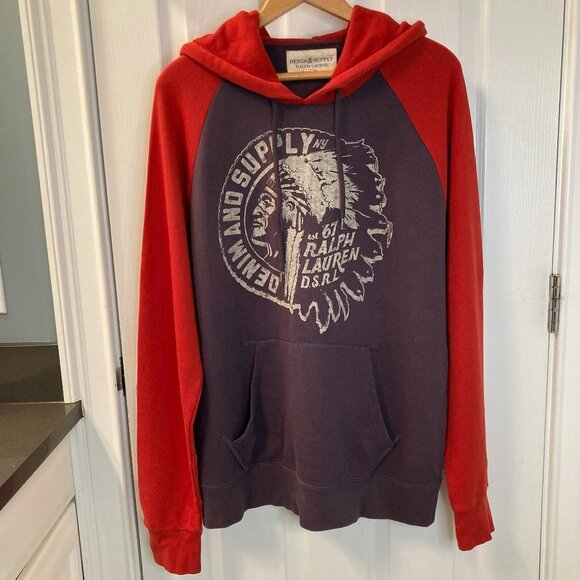 Ralph Lauren Denim & Supply Indian Chief Hoodie Size Large - Picture 1 of 7